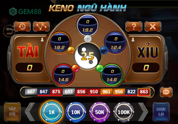 Trải Nghiệm Đỉnh Cao Keno Ngũ Hành Tại Gem88 Cho Mọi Cược Thủ Đẳng Cấp