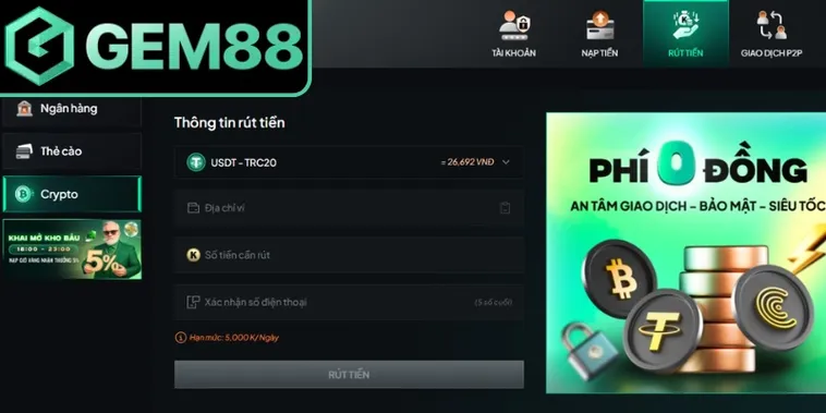 Rút Tiền Gem88 Siêu Tốc Độ Cùng Quy Trình Bảo Mật Đẳng Cấp