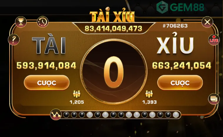 Bứt Phá Giới Hạn Với Siêu Phẩm Tài Xỉu Live Tại Gem88 Đỉnh Cao